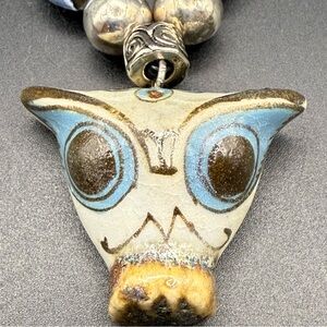 OOAK Unique Handmade Owl Pendant Necklace